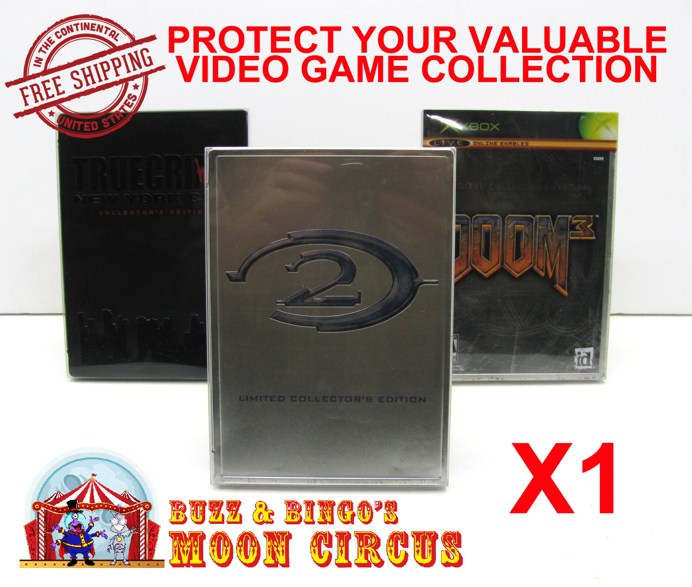1X MICROSOFT XBOX STEELBOOK DVD CIB GAME CLEAR PROTECTIVE BOX PROTECTORS SLEEVE