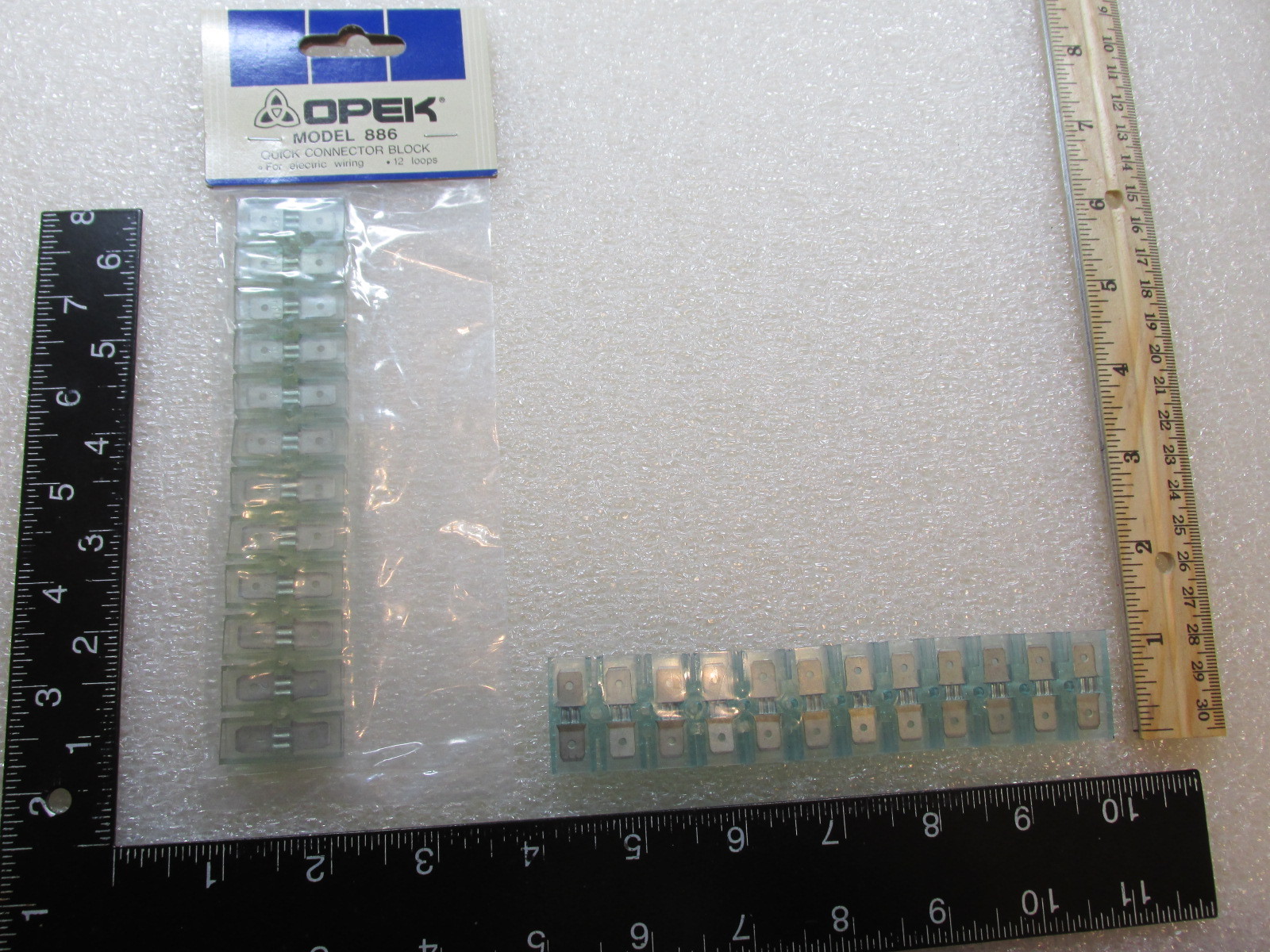 12 Position Connector Barrier Terminal Strip Block Dual Row Opek 886 .250"  1/4"