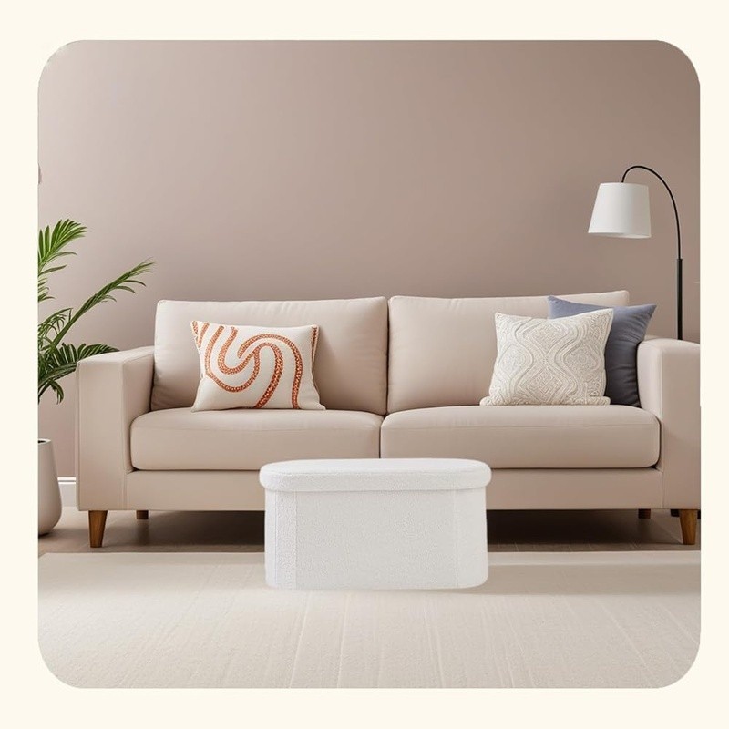 Storage Ottoman Bench Velvet Footstool Hidden Storage Shoe Stool 330LB Capacity