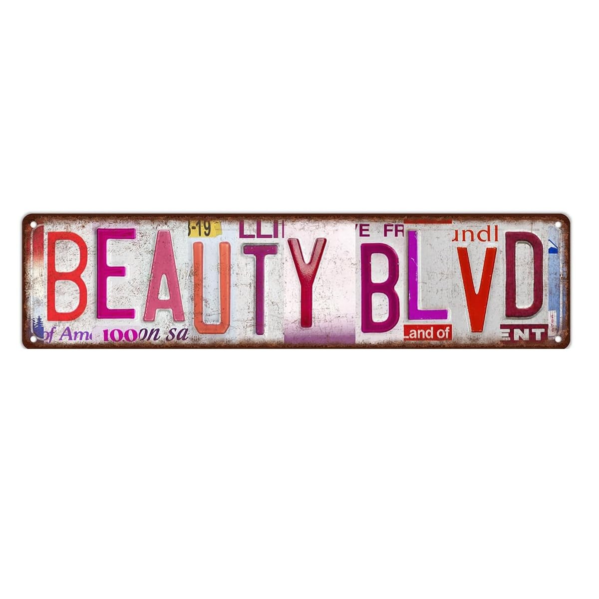 Vintage Beauty Blvd Wall Decor Art Poster, Street Signs, Pink Room Metal Tin ...