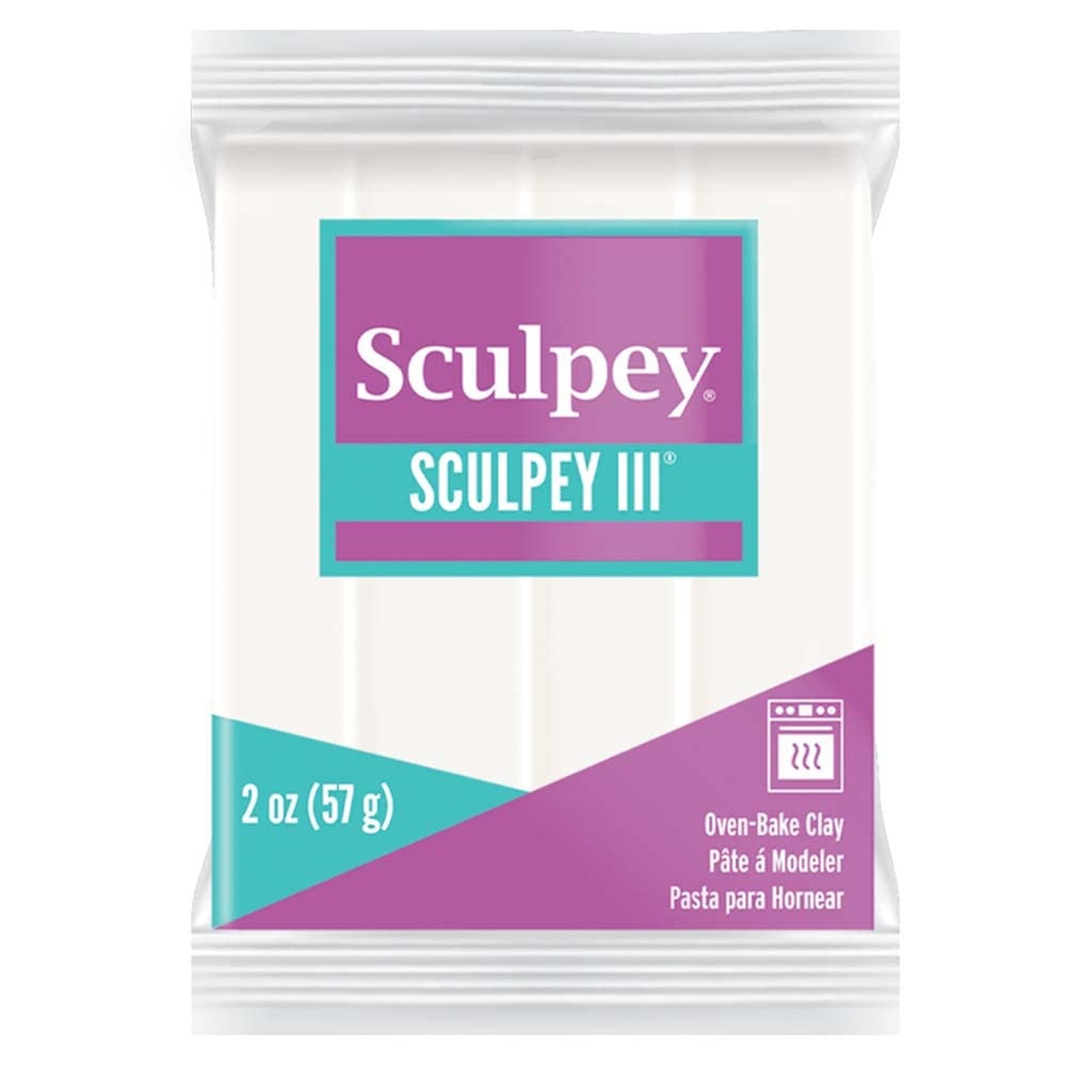 Polyform Sculpey III Polymer Oven-Bake Clay, White, Non Toxic, 2 oz. bar, Gre...
