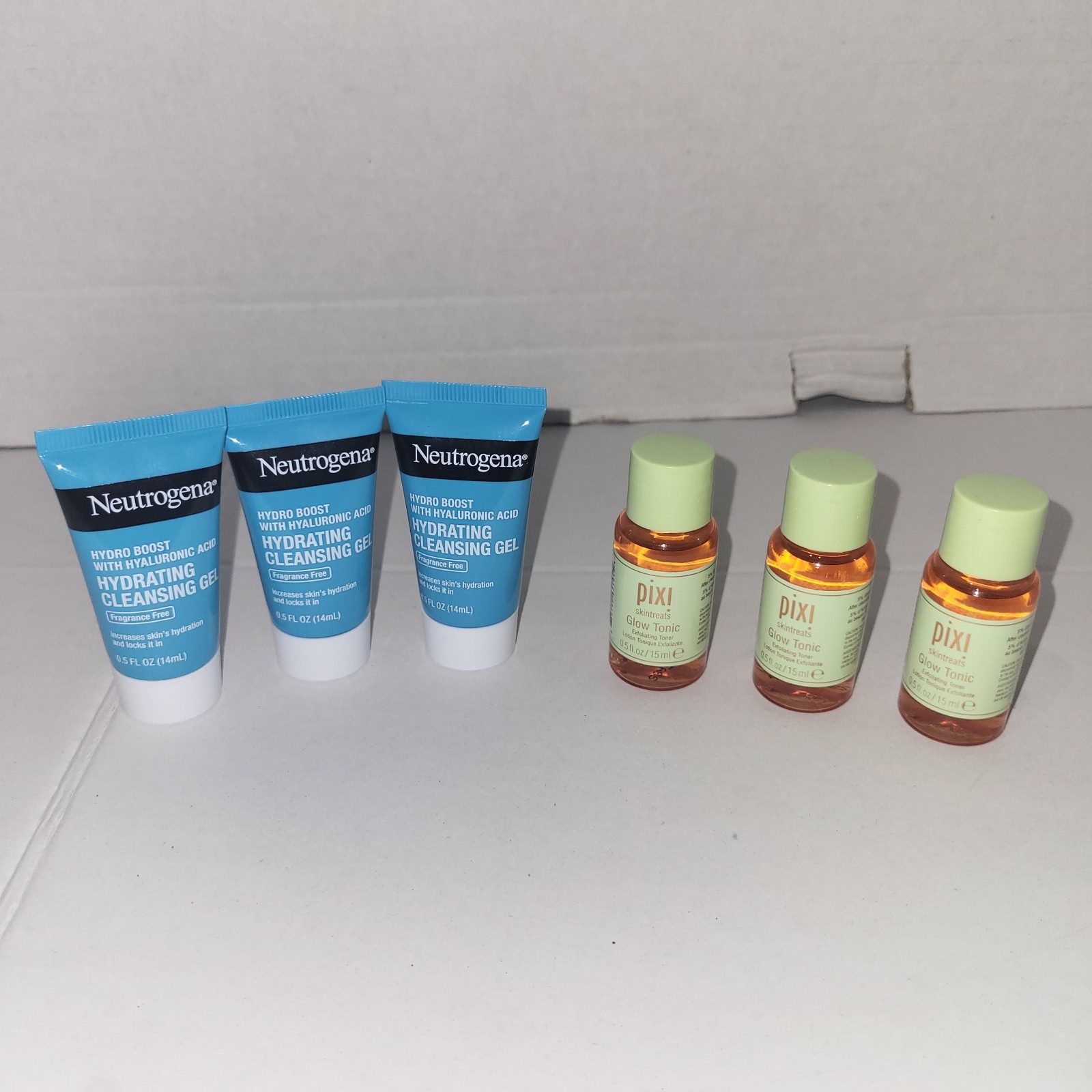 3 x Pixi Glow Tonic Exfoliating Toner ~ Travel Size 0.5 Fl Oz & Free Neutrogena