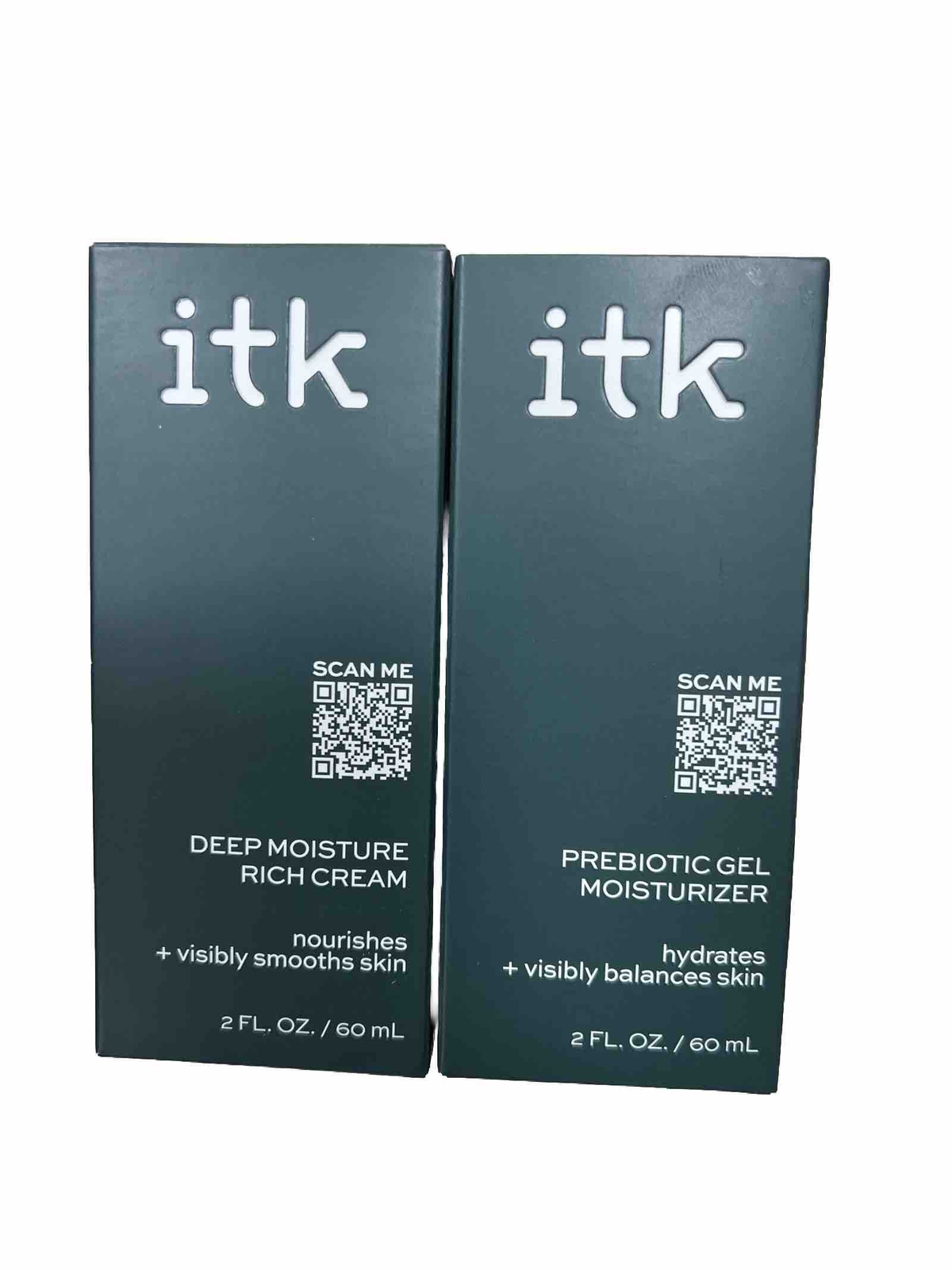 LOT OF 2 ITK Prebiotic Gel Moisturizer Niacinamide +Squalane Acne-Prone Skin 2oz