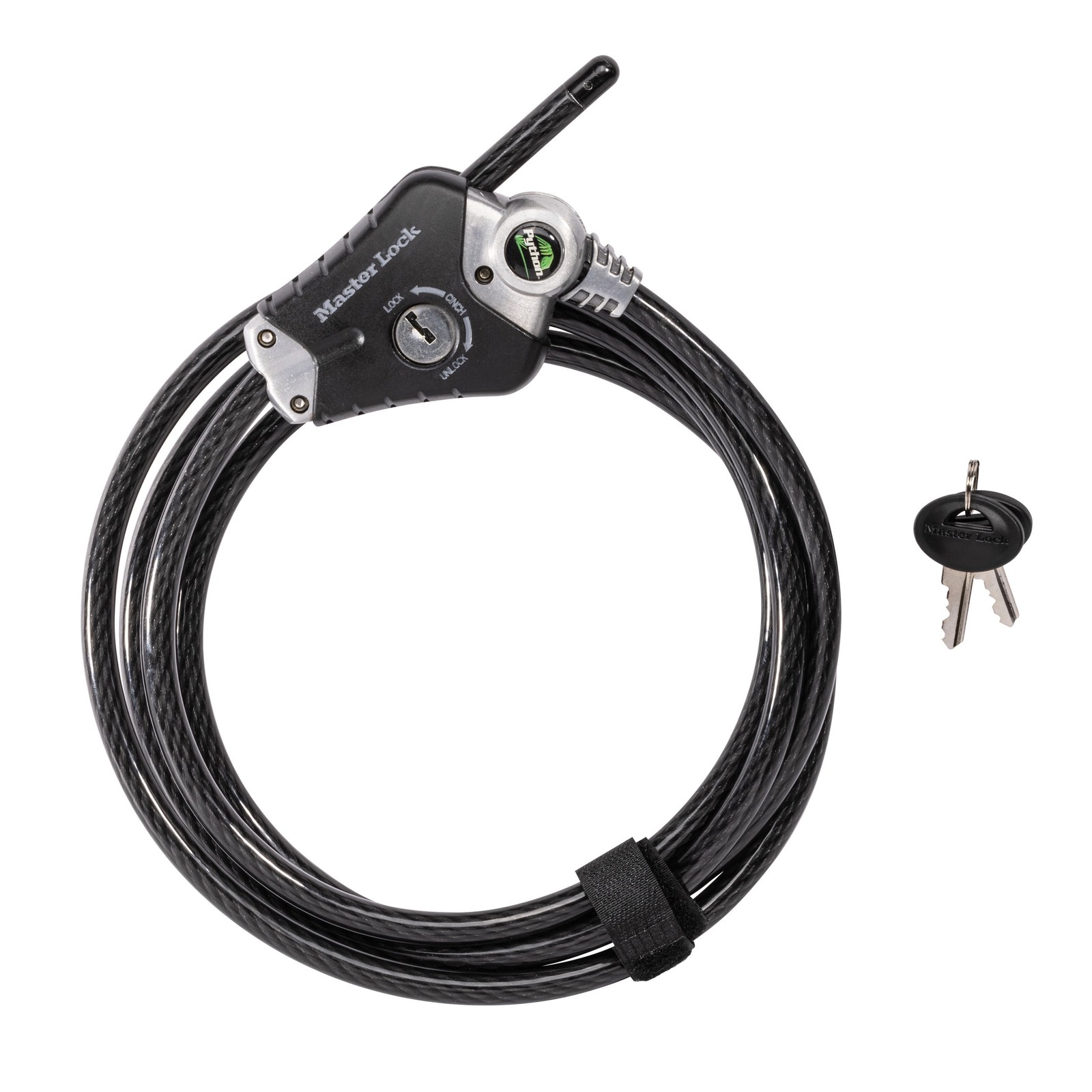 Black Python Cable Lock W/ Key Adjustable Metal Cable Lock W/ Weather Resistant