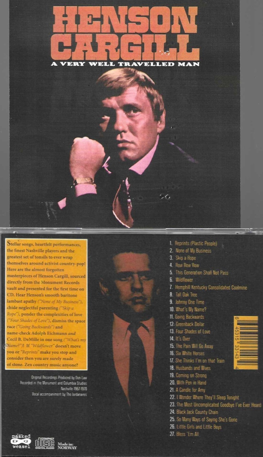 HENSON CARGILL-SKIP A ROPE/BEST OF-A VERY WELL TRAVELLED MAN-CD-27 CUTS-SEALED