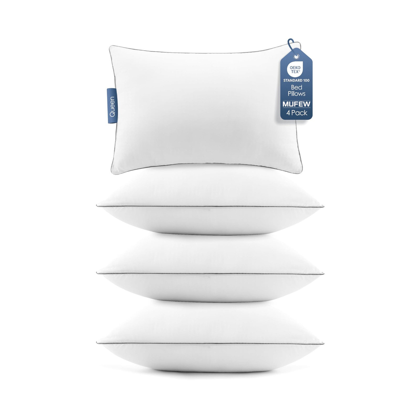 Juego De Almohadas MUFEW Queen 4 Piezas Ultra Gruesas Calidad De Hotel
