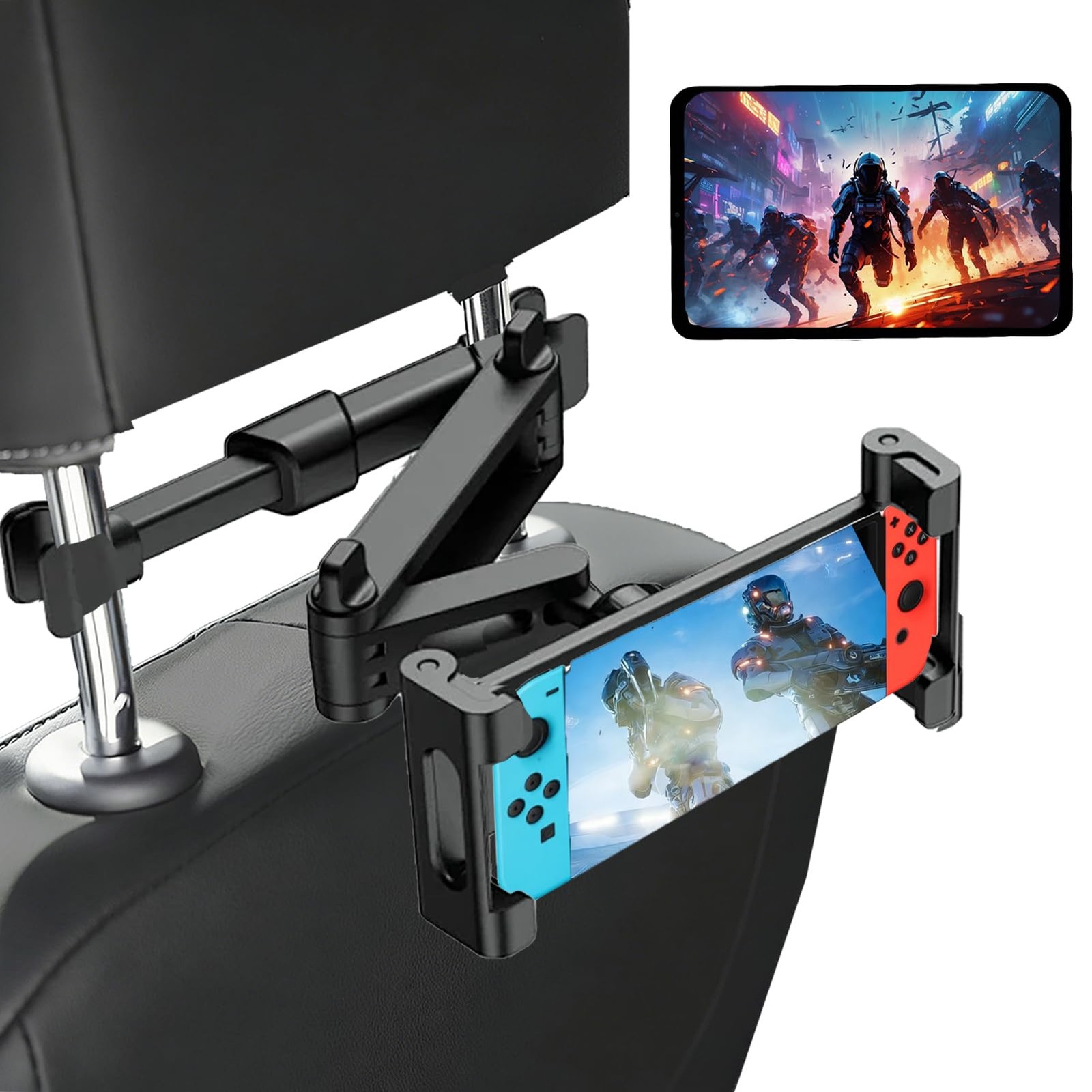 Headrest Tablet Holder for Car, Telescopic Adjustable Backseat Holder, 360° R...