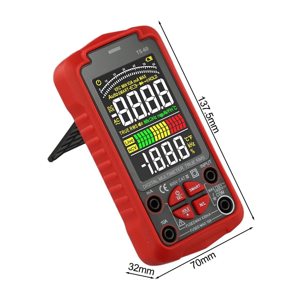 For Smart Digital Multimeter USB Rechargeable TRMS 6000 Counts ACDC Voltmeter