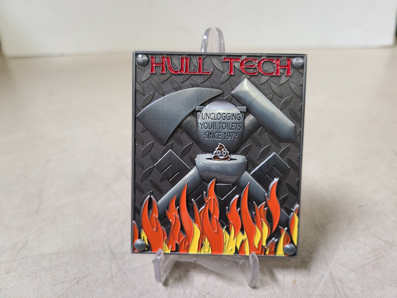Hull Tech Unclogging Your toilets Since 1972 Challenge Coin