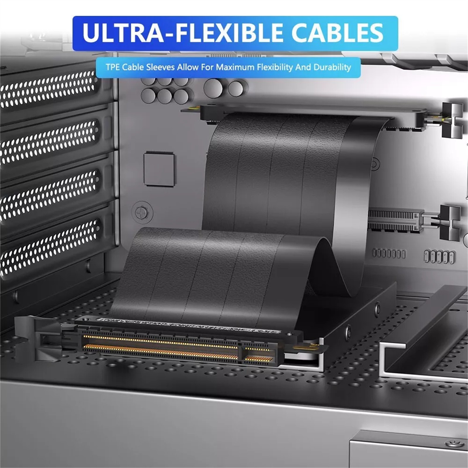 PCI-E 4.0 Extension Cable GPU Riser Cable Compatible With Most GPU/Motherboard