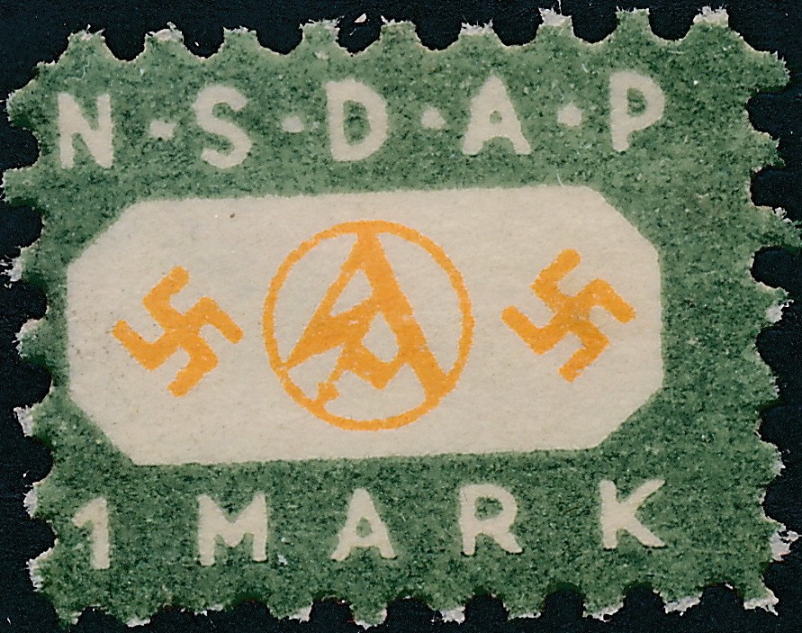 Stamp Germany Revenue WWII Fascism Pre 1933 Third Reich Stormtrooper Dues RM MNG