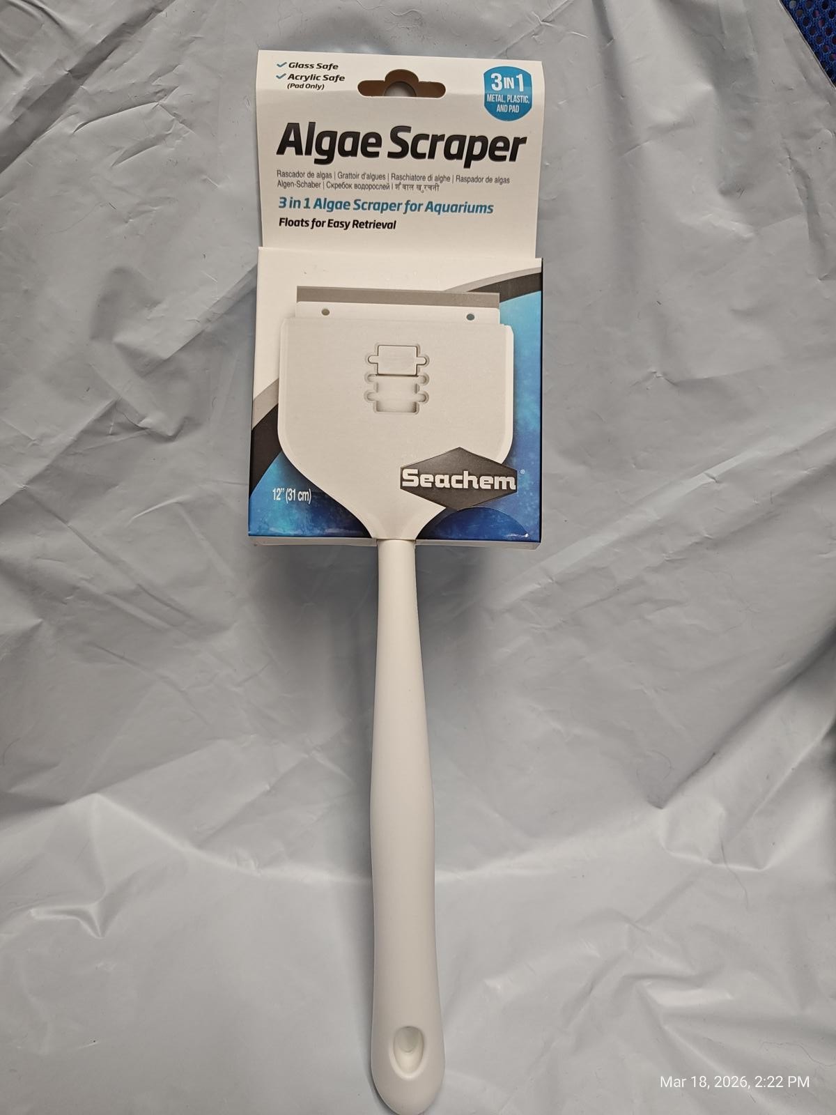 Seachem Algae Scraper Select Size:: 12 inch