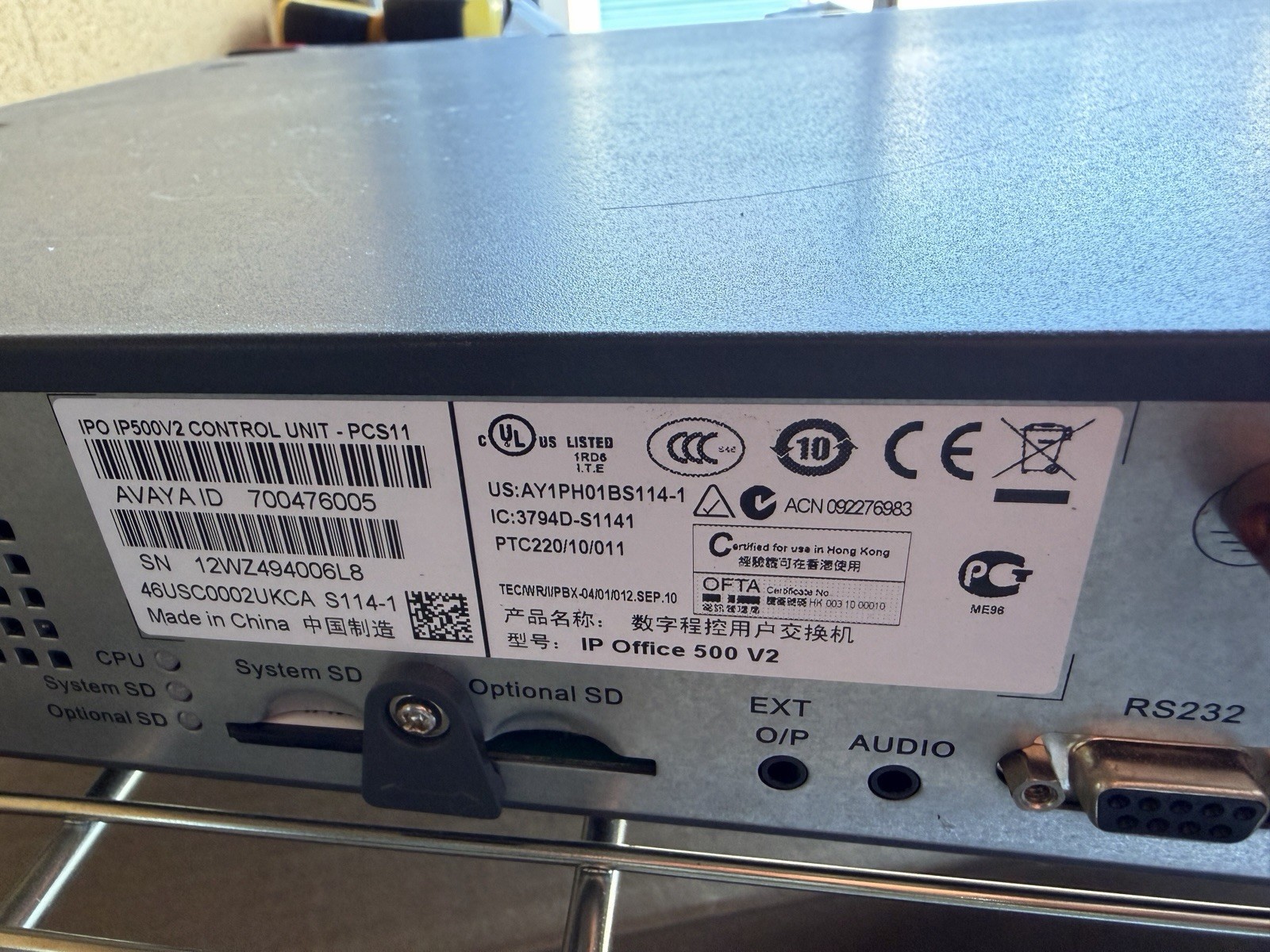 Avaya IP Office 500 V2 Control Unit w Modules Untested