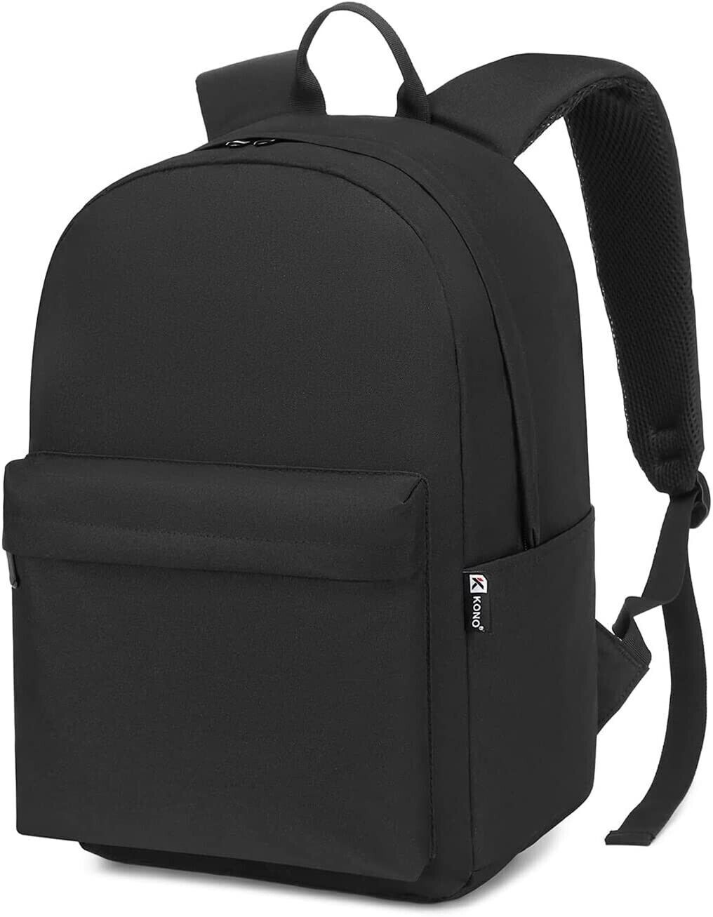 KONO School Backpack College Rucksack Lightweight Bag Black