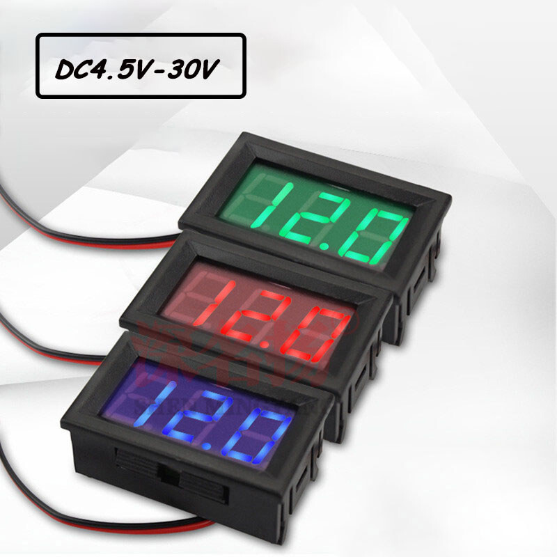 0.56'' 2-Wire Mini DC 4.5-30V Voltmeter LED Panel 3-Digit Display Voltage Meter
