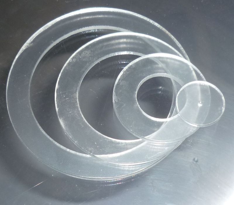 1",2",3",4" x 1/8" Thick Nested Circle Template Acrylic Plastic Stencil Quilting