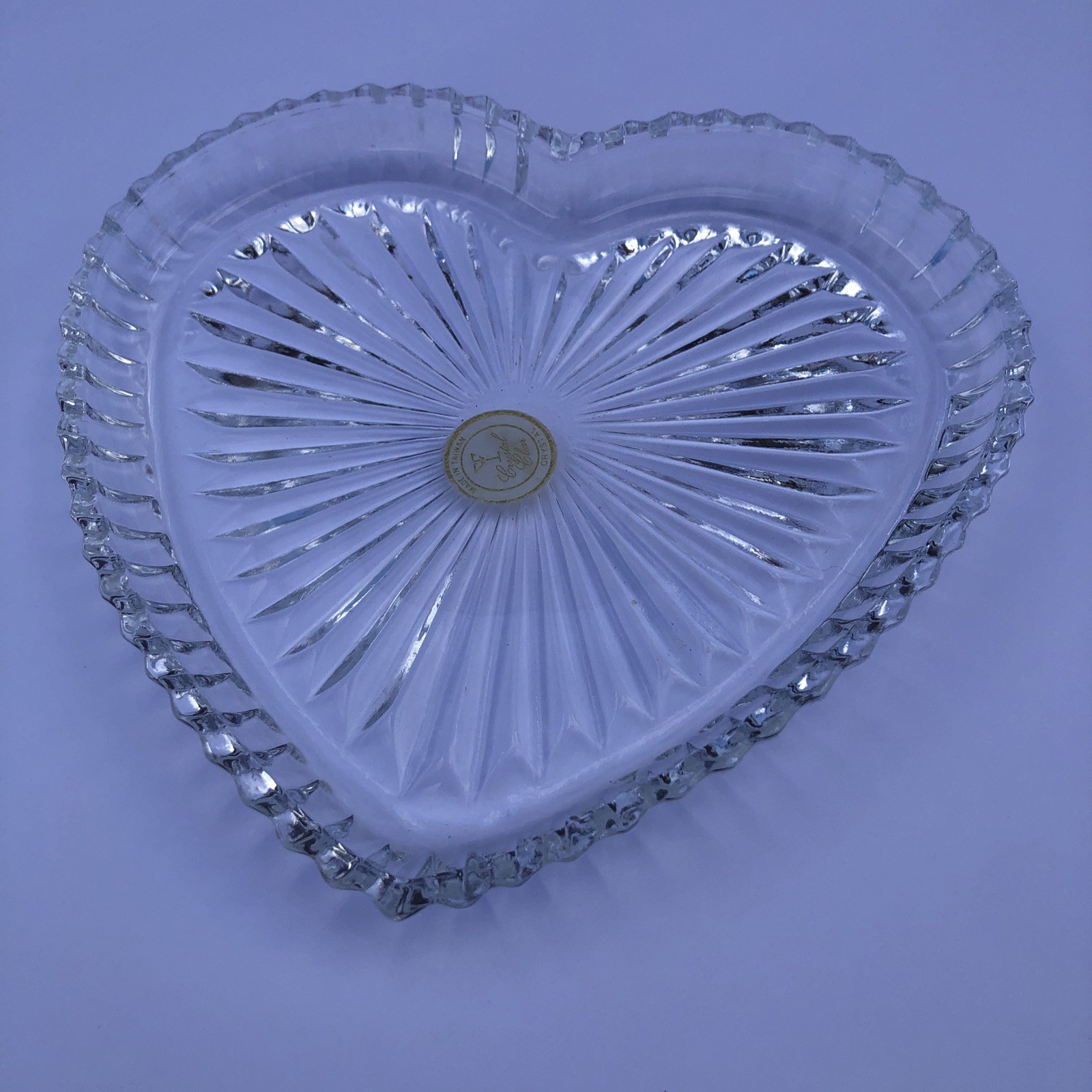 Clear Glass Trinket Heart Dish Crystal Taiwan