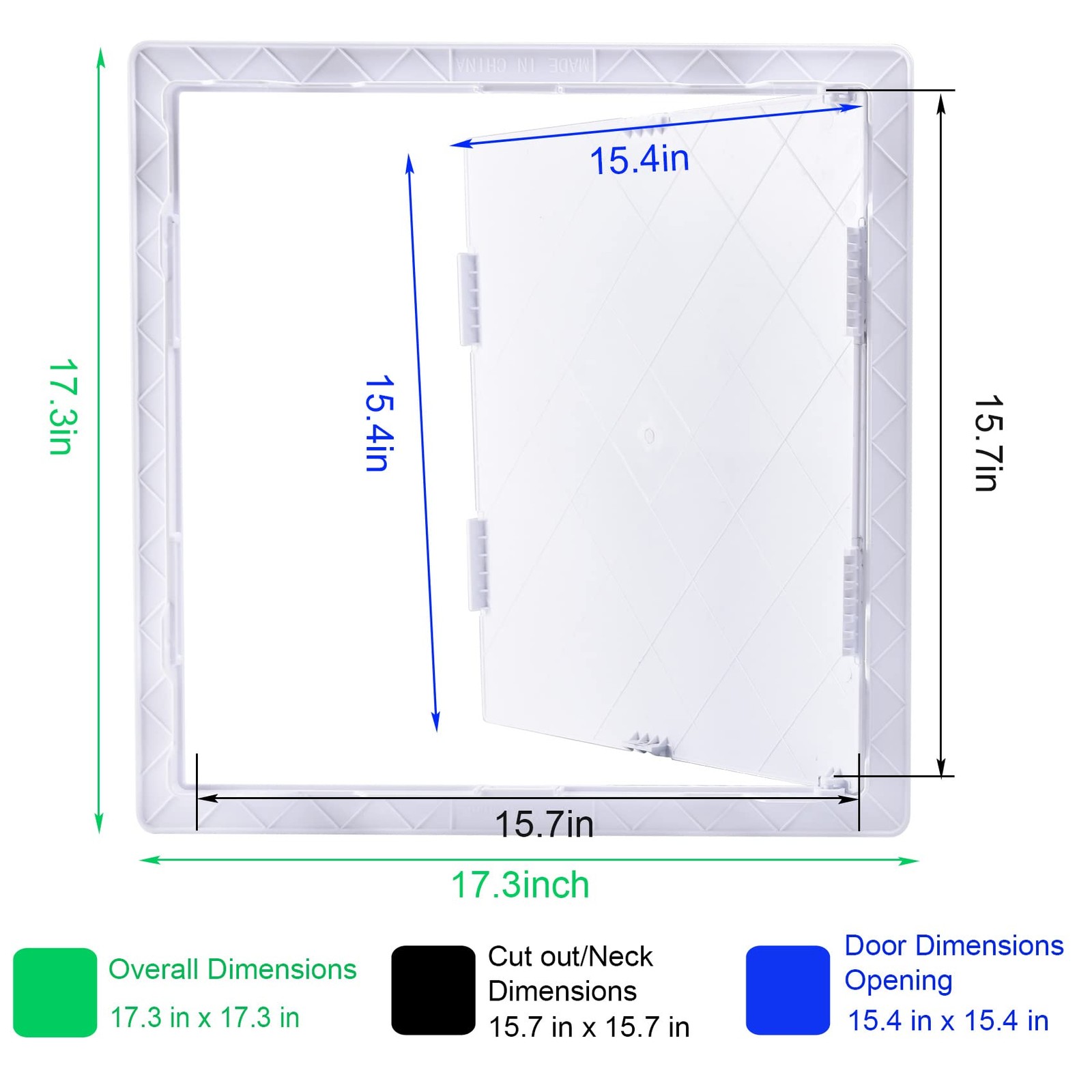 Plumbing Access Panel for Drywall 16 x 16 Inch Plastic Access Door Removable ...