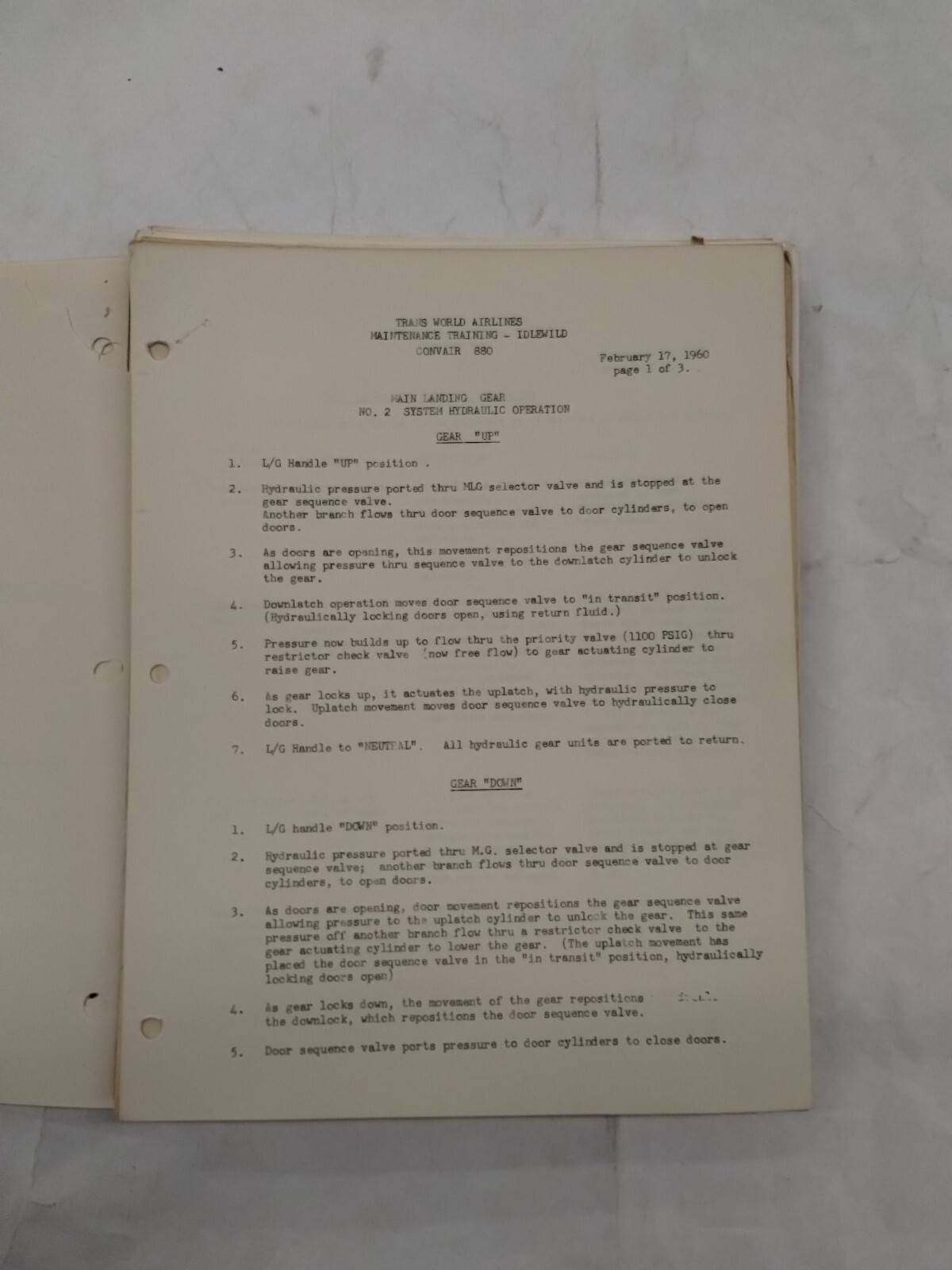 Trans World Airlines Convair 880 Maintenance Study Guide-Original