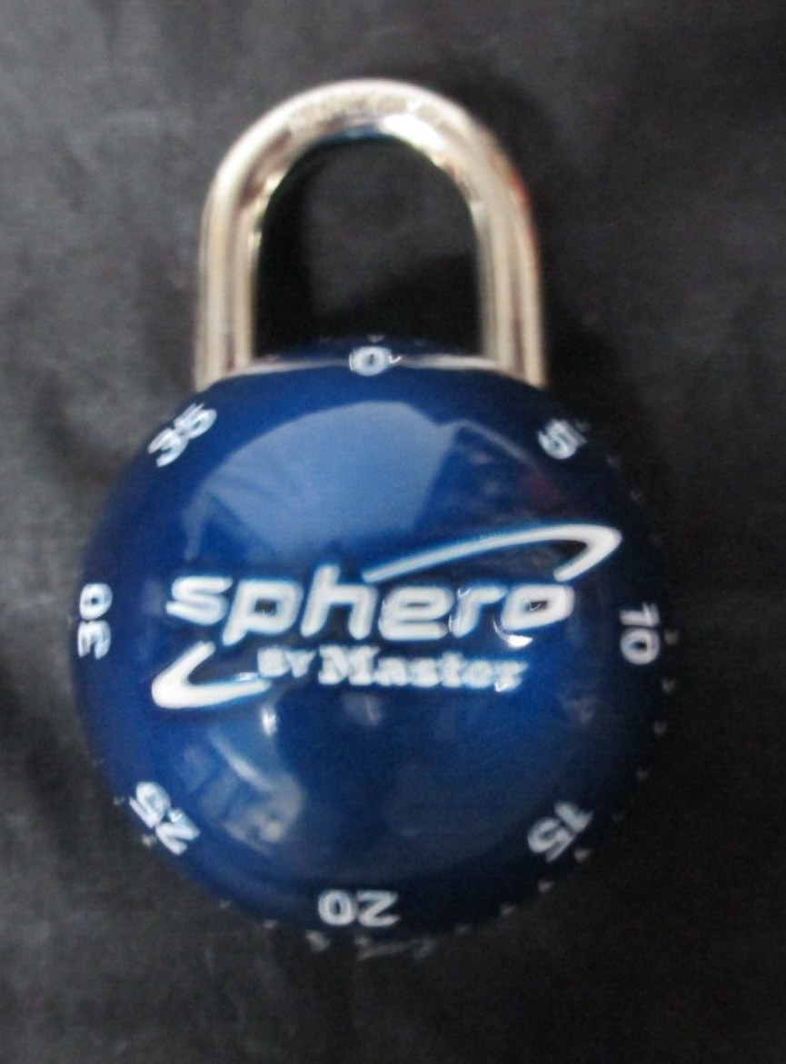Master Lock Sphero Master Blue Smooth Spin Combination Lock New