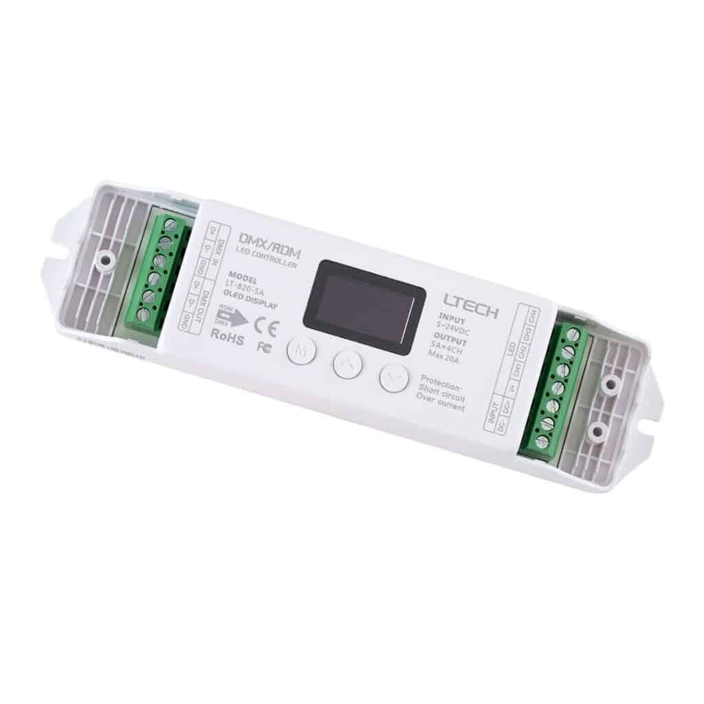 LTECH LED DMX RDM Decoder 4 Channel RGB RGBW Controller (Open Box)