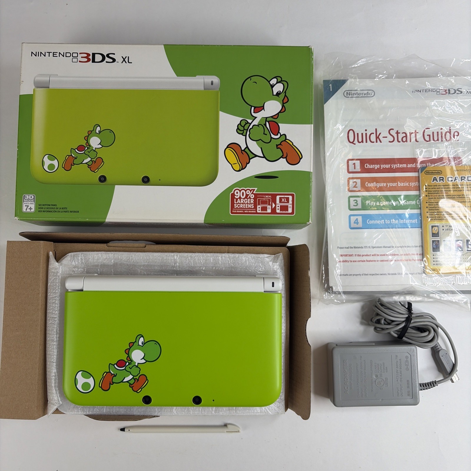 CLEAN! Nintendo 3DS XL Yoshi Edition Complete In Box CIB US Model