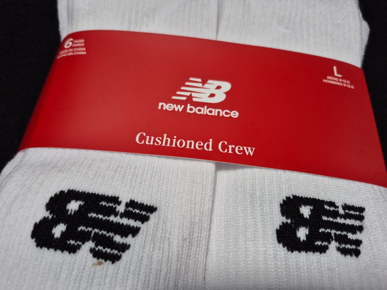 New Balance Mens Active Cushion socks Arch support SZ 6-12 6 Pack White
