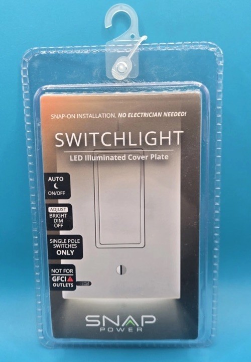 SNAP Power SwitchLight Single Pole Switches White LED Illuminated Cover