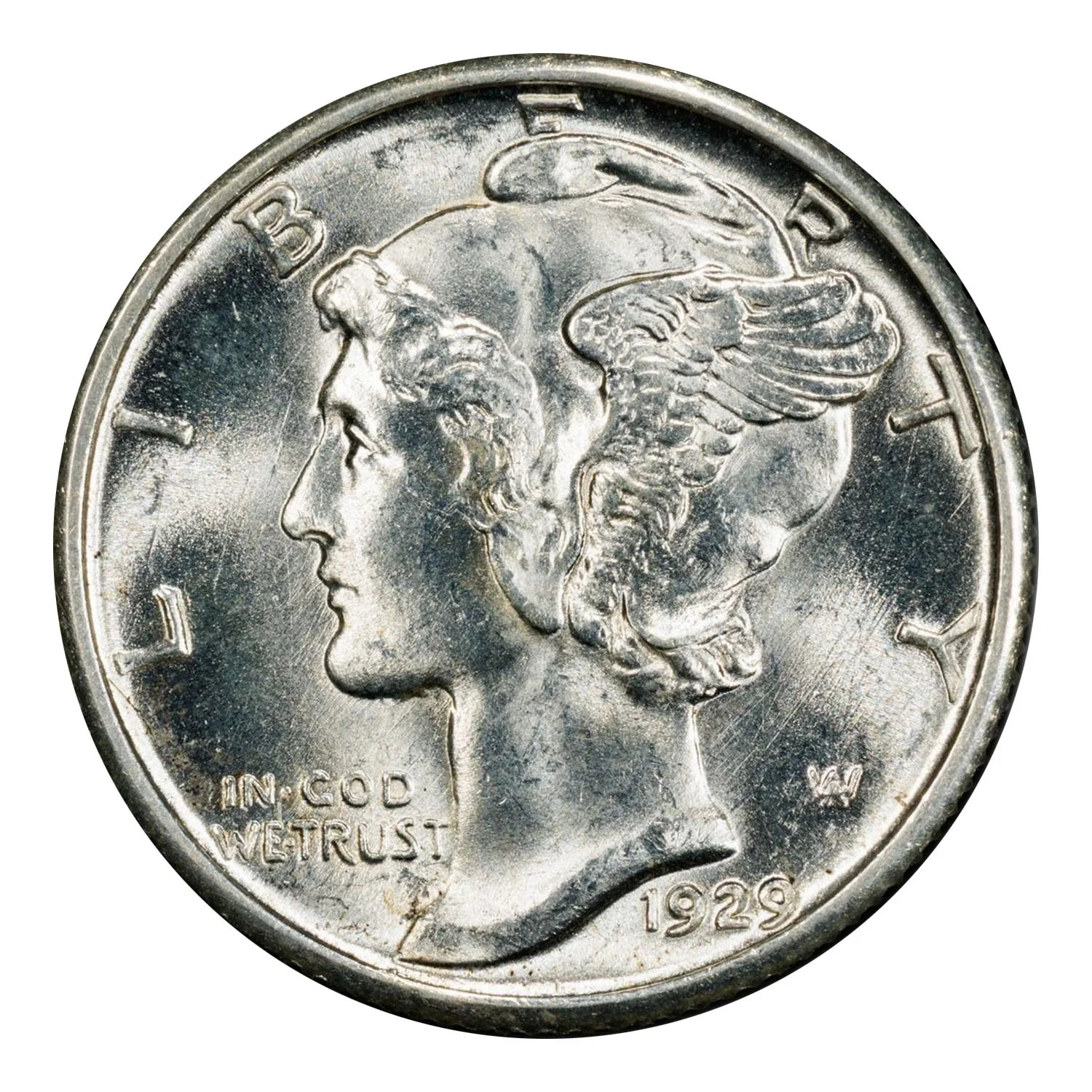 1929 Mercury Dime PCGS MS-64 FB