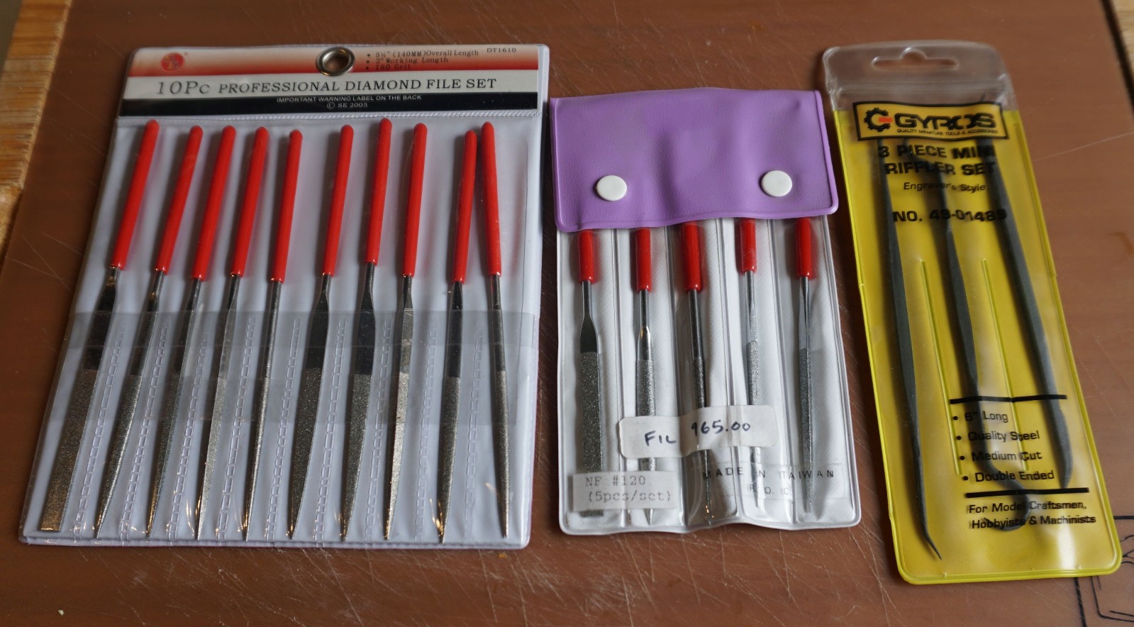 2 Diamond Files Sets & a Gyros Min Riffler File Set LN Lot