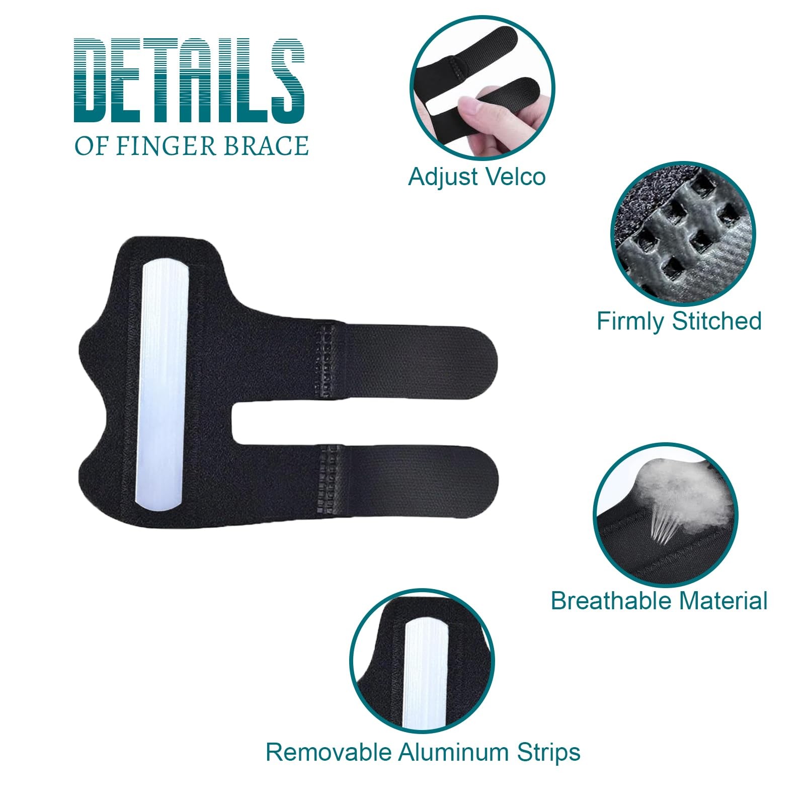 2 Pcs Finger Splint Trigger Finger Splint Brace for Thumb Index Middle Ring