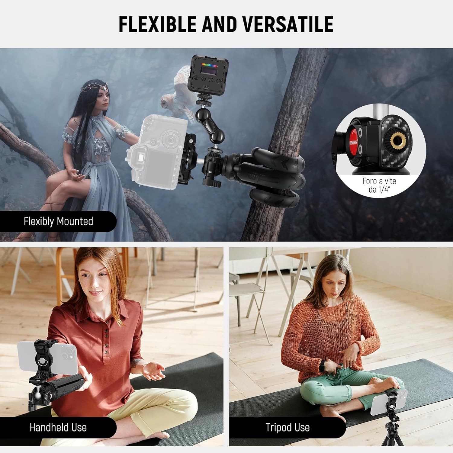 NEEWER Tripod for iPhone with Remote, Mini Flexible Phone Stand Vlog...