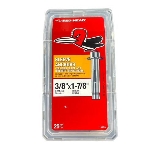 Red Head 11279 3/8 in x 1-7/8 in Zinc-Plated Steel Hex Sleeve Anchor (25-Pack)