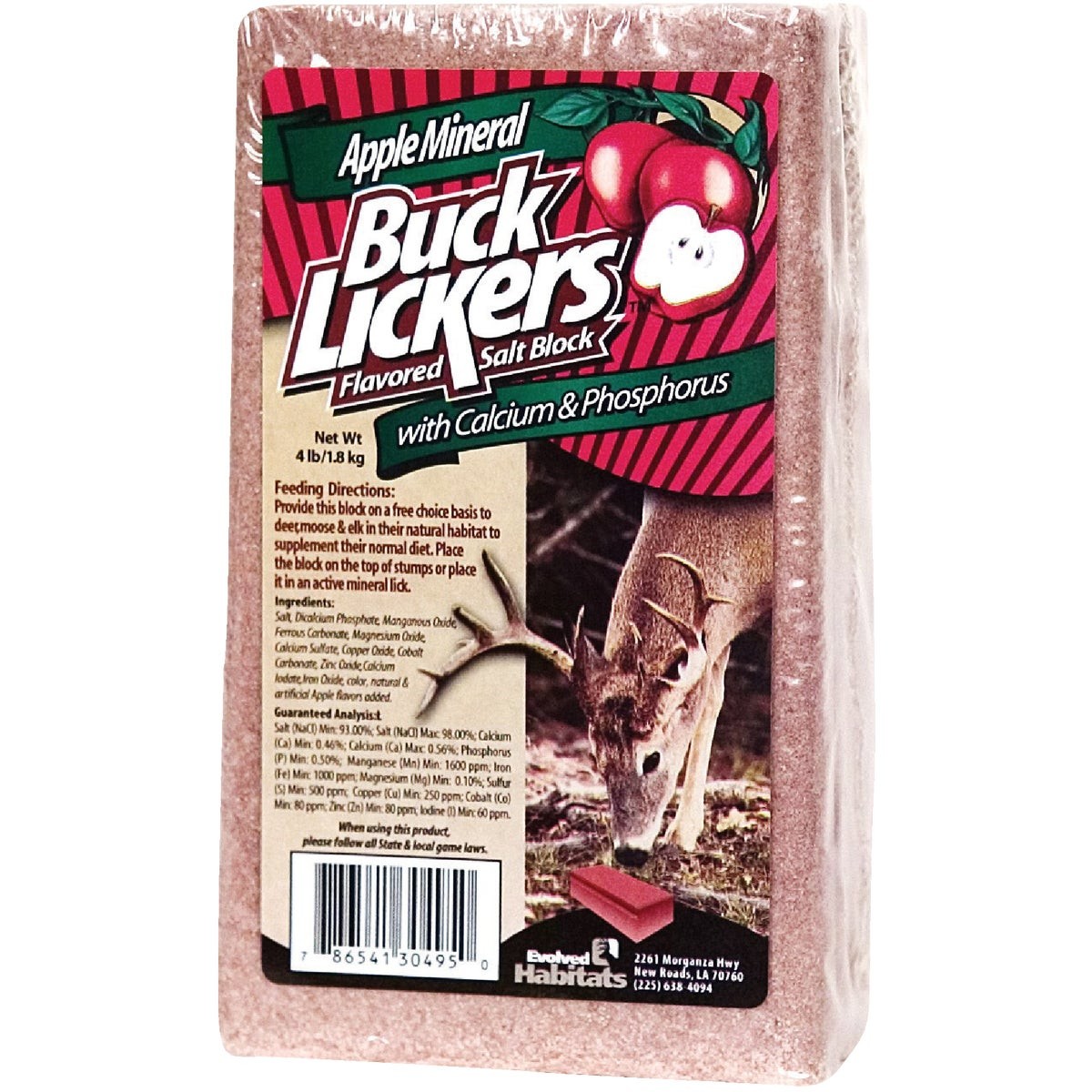 Buck Lickers 4 Lb. Flavored Salt Block With Calcium & Phosphorous 30495 Evolved