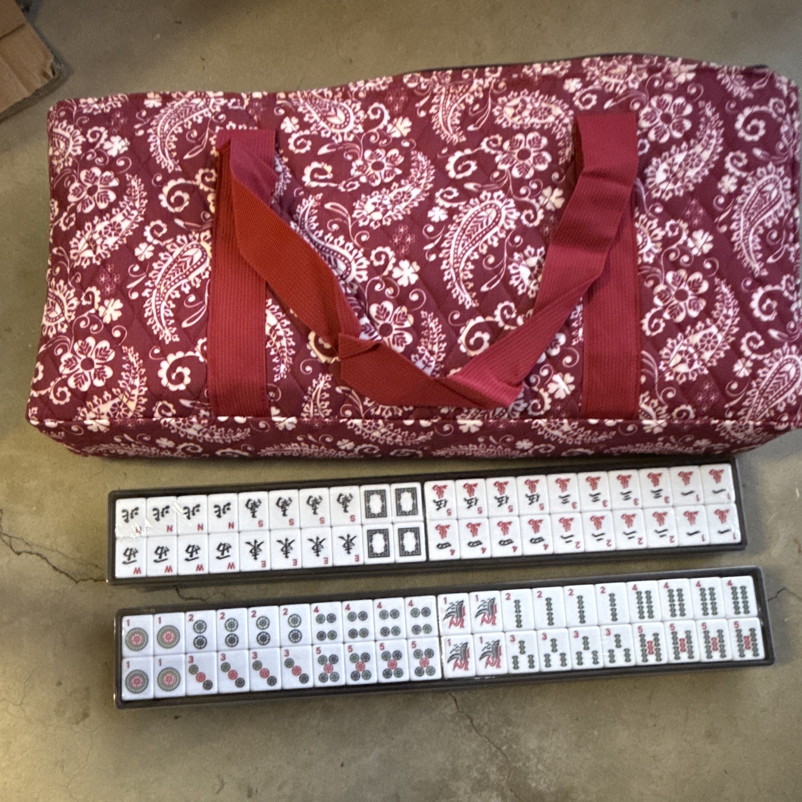Mah Jong Traditional Tile Game Complete Set w/ Travel Bag, 4 Players, 12+