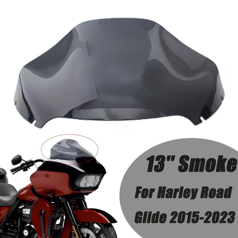 Smoke 13'' Windshield Windscreen For Harley CVO Road Glide FLTRX 2015-2023