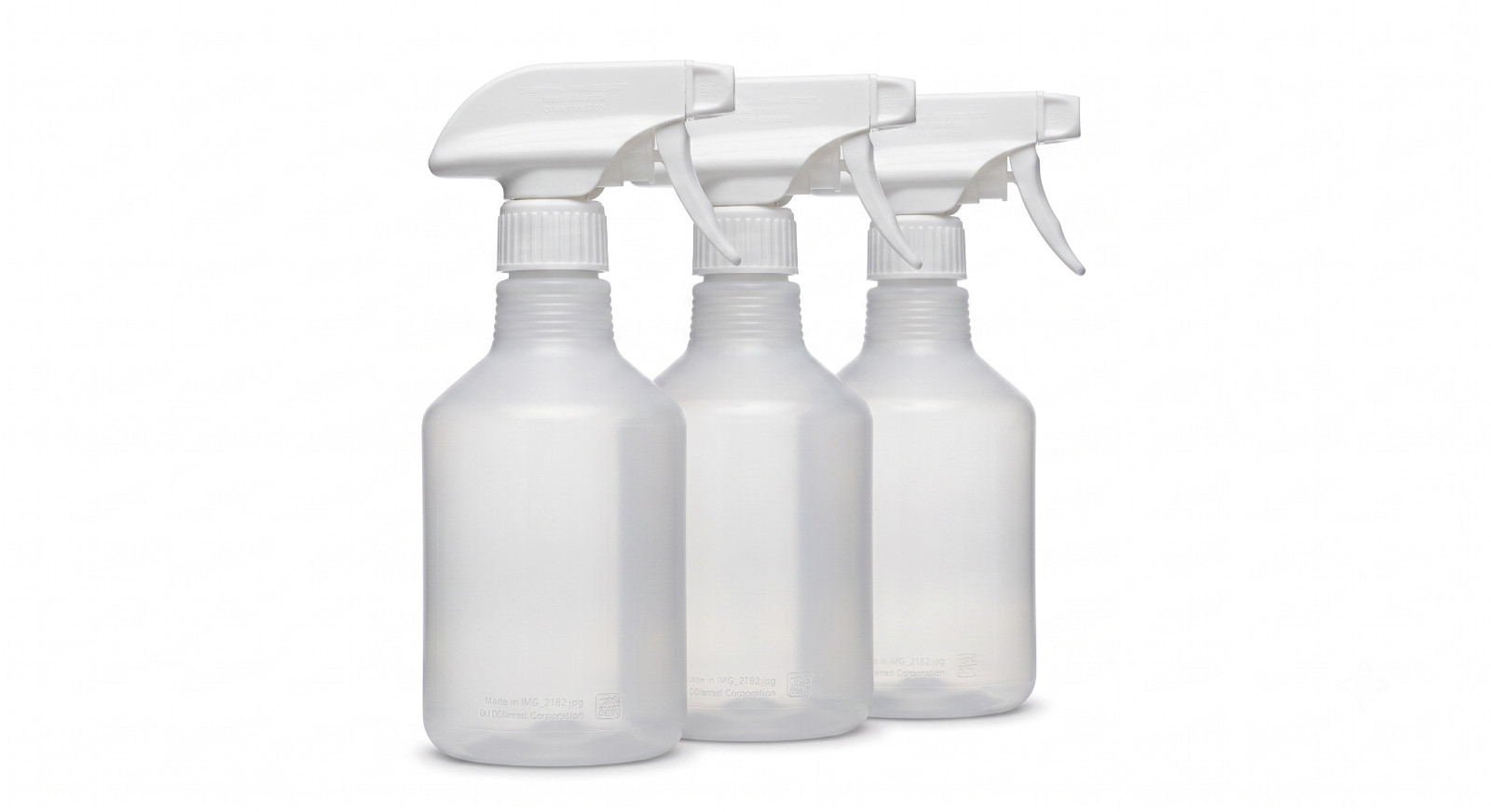 Lot of 3 Empty Plastic Spray Bottle 8 oz HDPE Adjustable Trigger Sprayer Clear