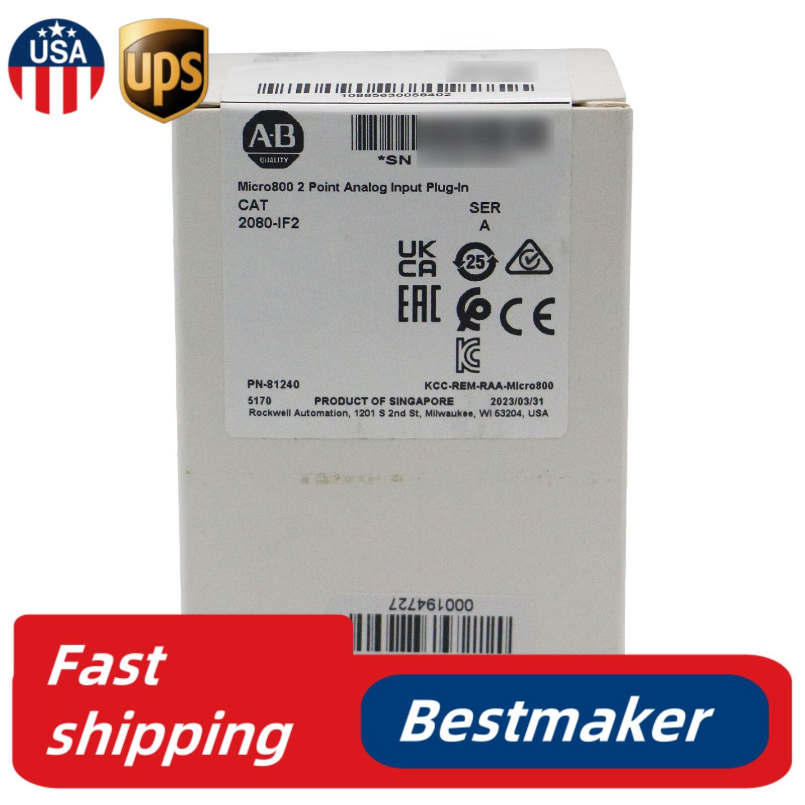 New Sealed Allen-Bradley 2080-IF2 Micro800 2 Point Analog Input Plug-In