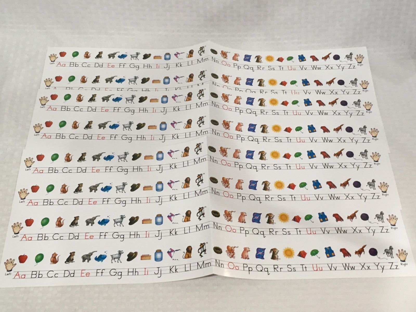 SAXON ALPHABET HANDWRITING STRIPS / 3 SHEETS / 12 STRIPS / GRADES 2 & 3 / NEW