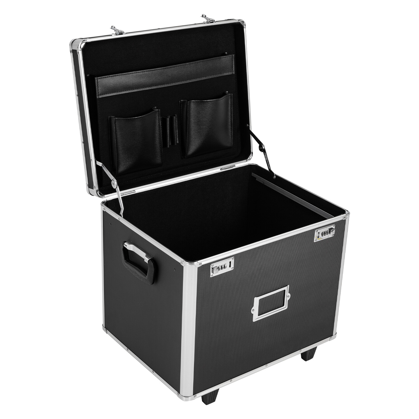 Locking Mobile Business Case, Aluminum Alloy File Lock Box, Hand pull File Case
