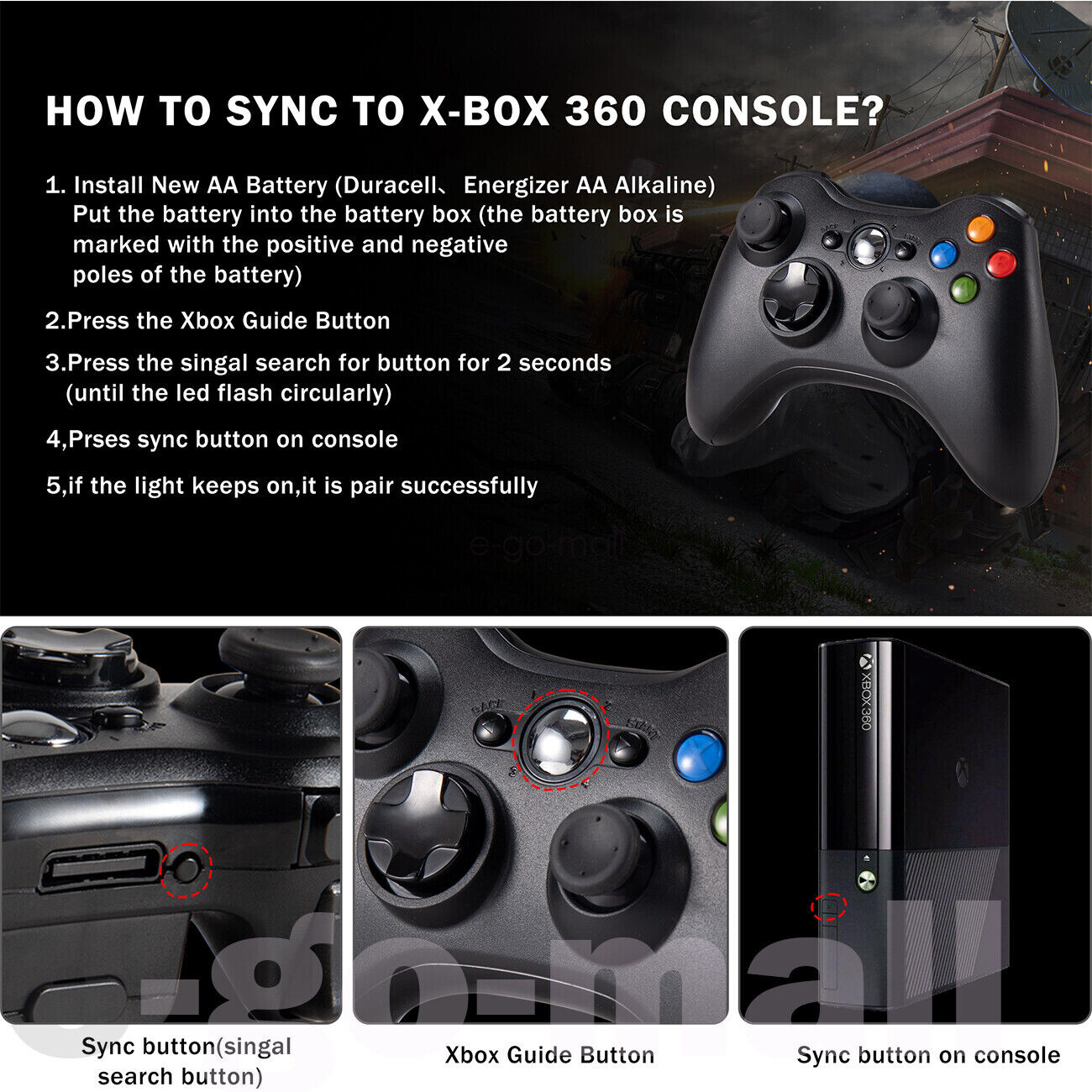 Wired/Wireless Controller Gamepad Remote for Microsoft Xbox 360 Window 7 8 10 11