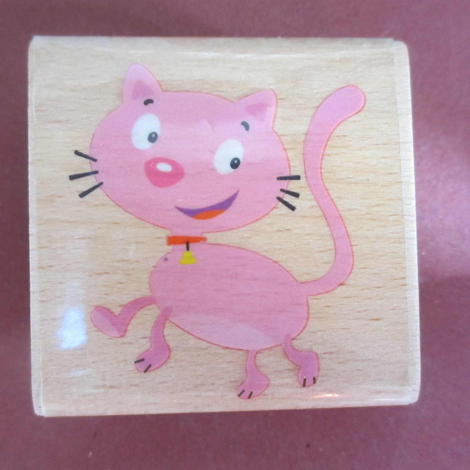 SARAH BEISE Cartoon Kitty Cat Wood Mounted Rubber Stamp Feline