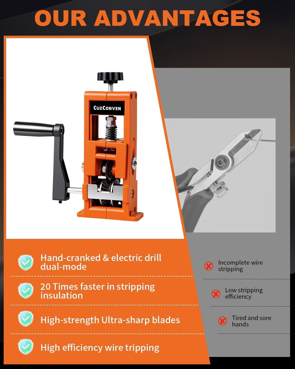 Wire Stripper Machine,0.04-1 Inch Scrapping Copper Wire Peeler Machine