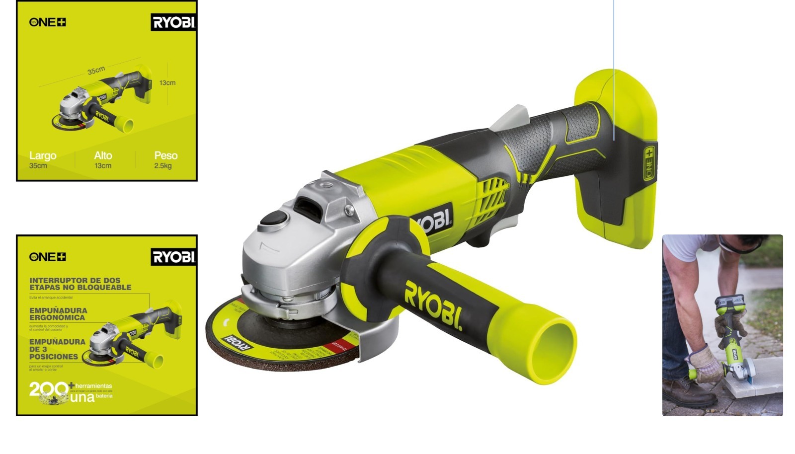 Versatile Battery-Powered Angle Grinder 18V - Lightweight & Durable Metal Design