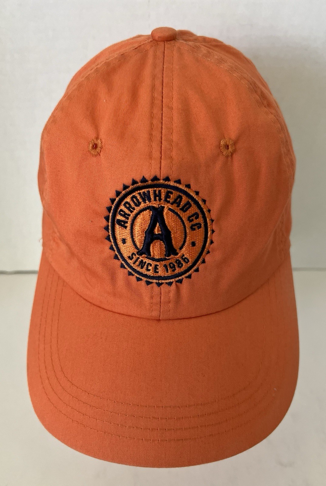Arrowhead Country Club Golf Hat Strap Back Orange Blue Logo Embroidered