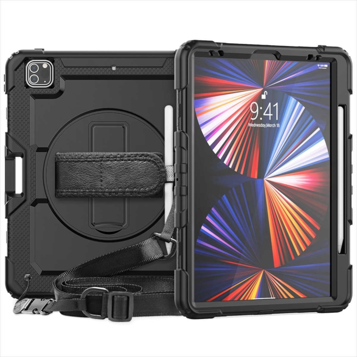 For Apple iPad Pro 12.9 2022 2021 / 2020 Outdoor Black Tablet Case Cover