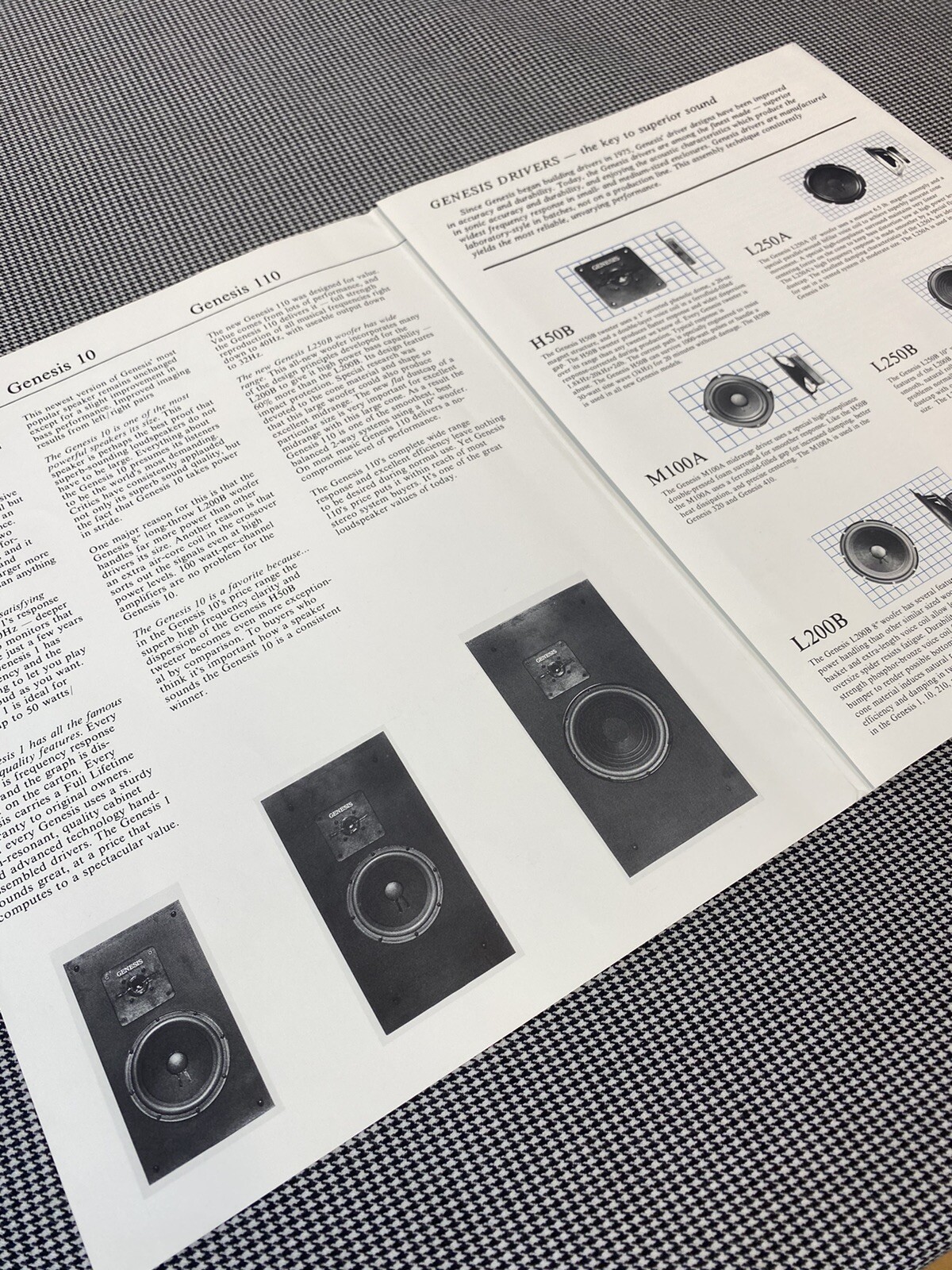 GENESIS LOUDSPEAKER PRODUCTS INFORMATION BROCHURE J0342