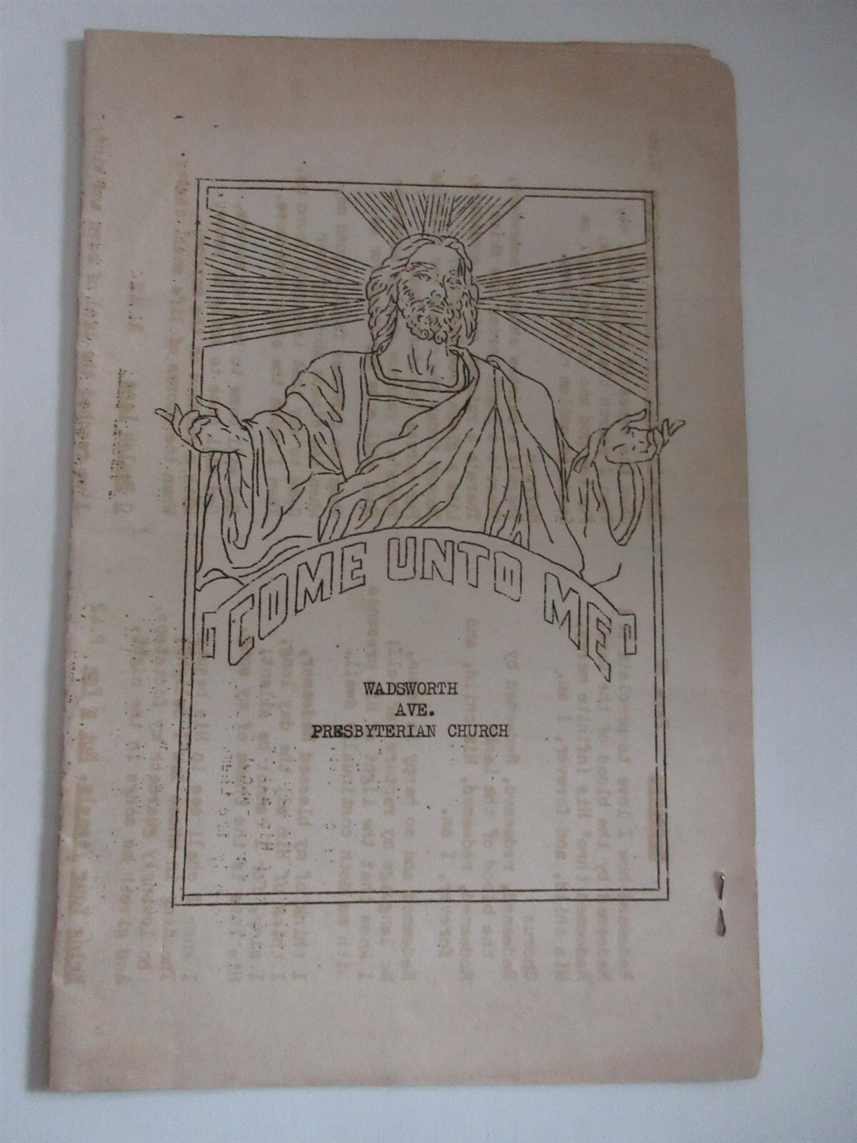 Fort Washington Heights Presbyterian Church NY program / Song List vintage