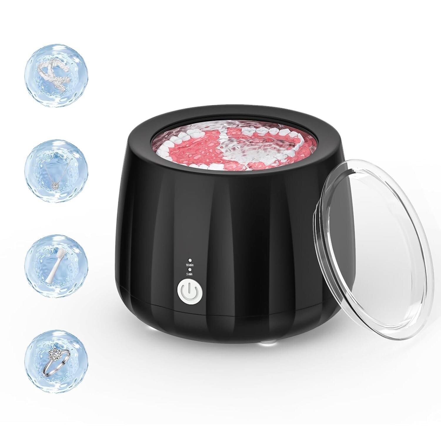 Ultrasonic Retainer Cleaner Machine 220ML Portable for Dental Devices & Jewelry