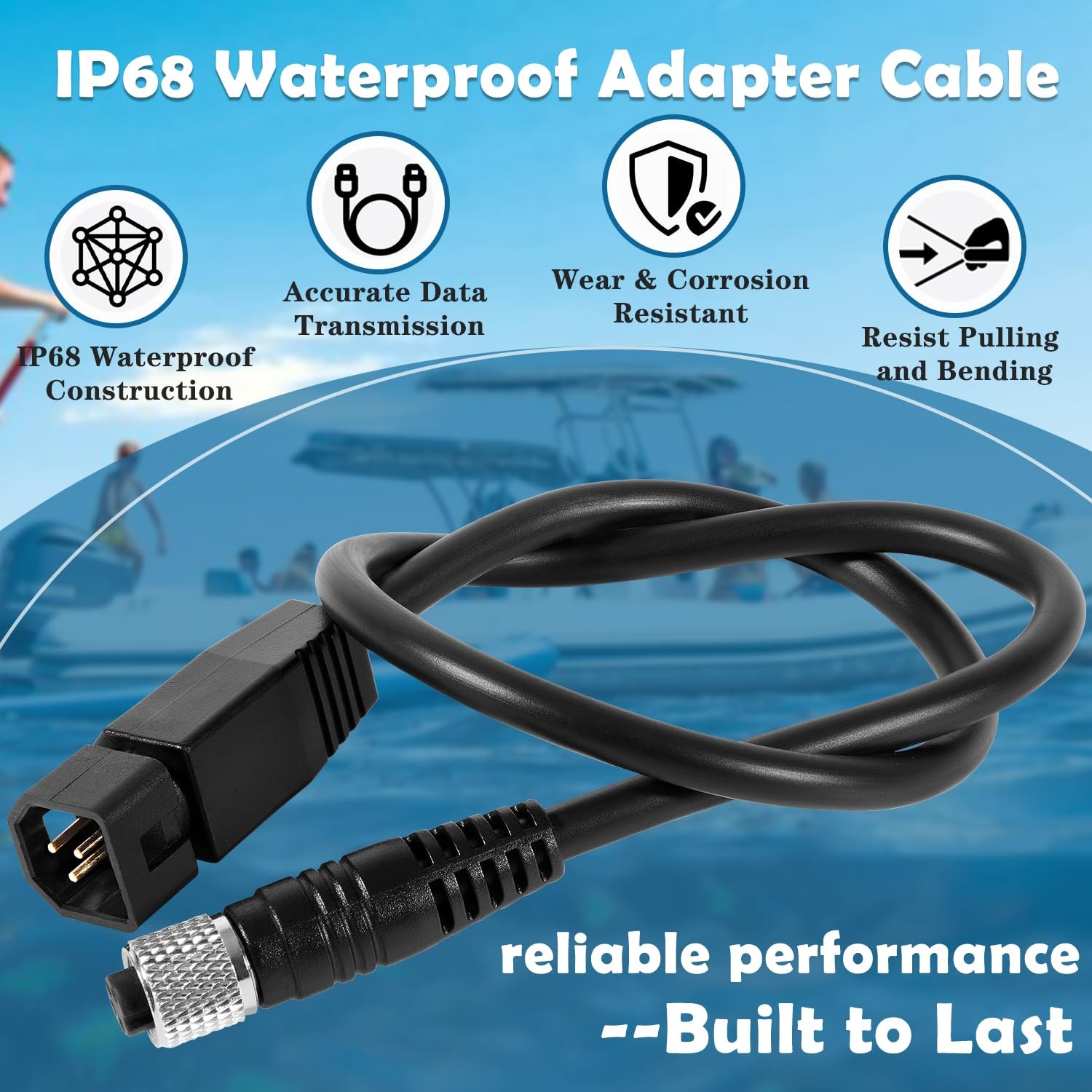 Replacement for 1852068 MKR-US2-8 Hum 7-Pin Transducer Adapter Cable, Compatible